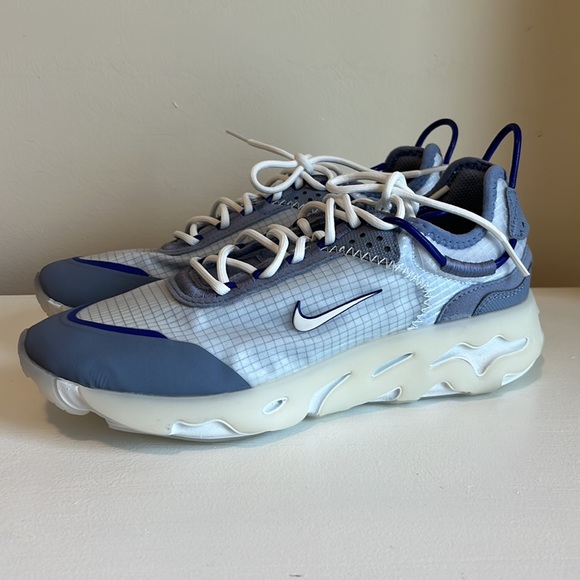 NEW Nike React Live Light Smoke Grey Hyper Royal Tennis Shoes Size 6.5 - Picture 6 of 12